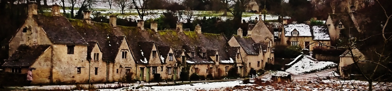 The village of Bibury - it's quiet in the Cotswolds in January