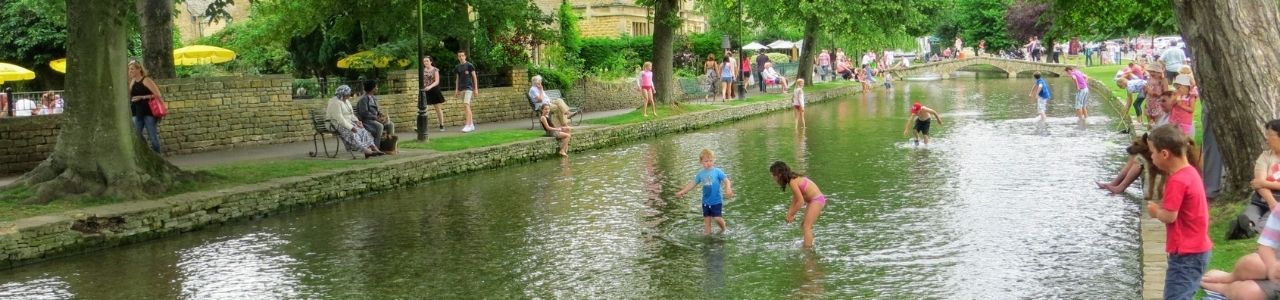 Bourton-on-the-Water river is also popular when on a Cotswolds tour with children