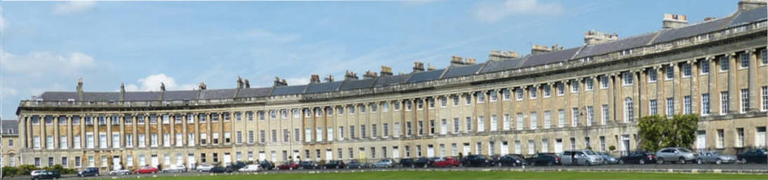 The Royal Crescent is one of the most famous architectural landmarks in Bath