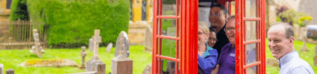 Steve in the Snowshill phone box
